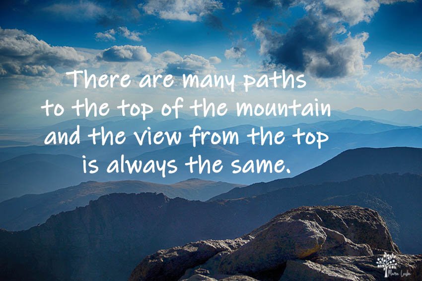 many paths there are many paths to the top of the mountain and the view from the top is always the same