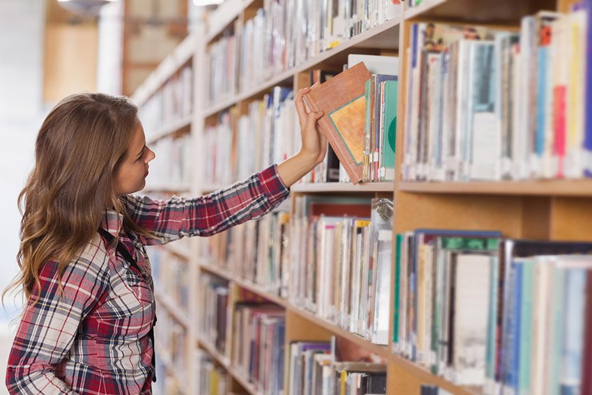 checking out library books