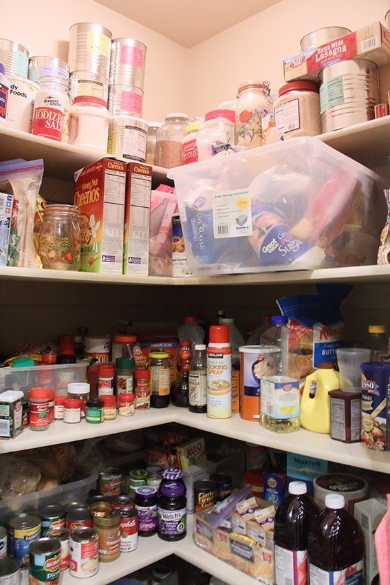 cluttered pantry
