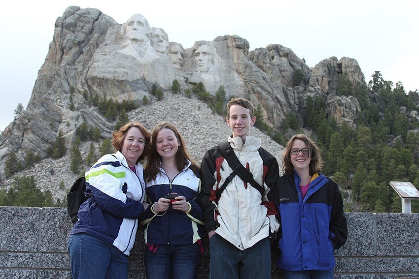 family enjoying Mt. Rushmore