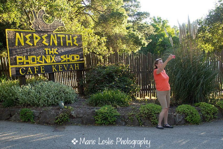 Marie in front of Nepenthe