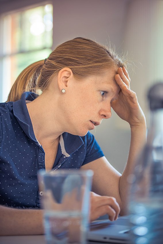 woman experiencing a setback