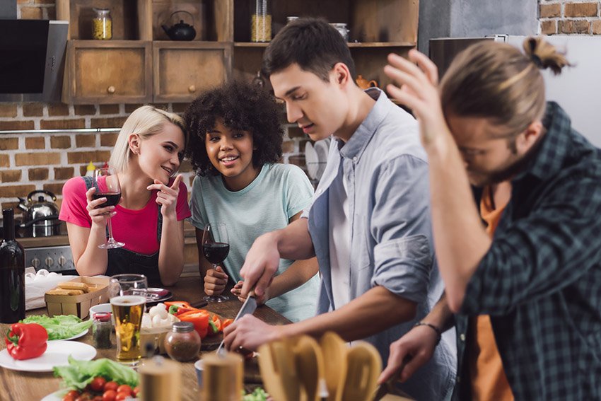 making a meal together