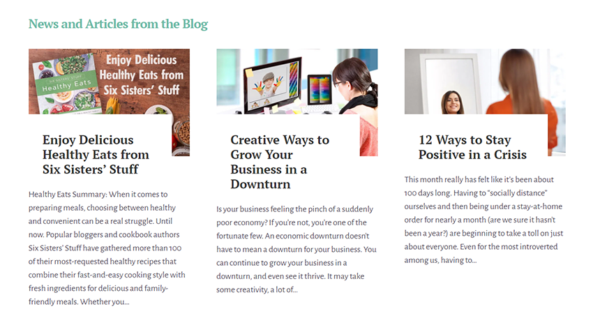 use featured images on all your posts--an example of featured images